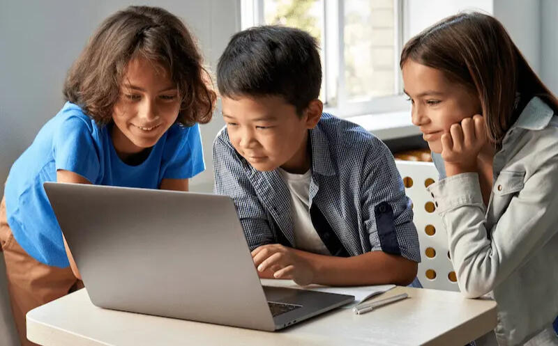 Girl excited after completing her Maths work