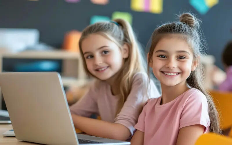 Girl excited after completing her Maths work